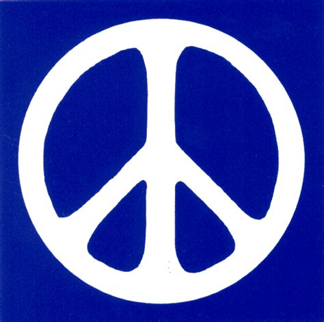 Peace Sign White Over Blue Bumper Sticker Decal 4