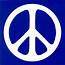 Peace Sign  White Over Blue Bumper Sticker / Decal 425 X
