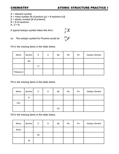 Atomic structure worksheet answers key. 16 Best Images of Atomic Structure Worksheet Answer Chart - Periodic Table Worksheet Answer Key ...