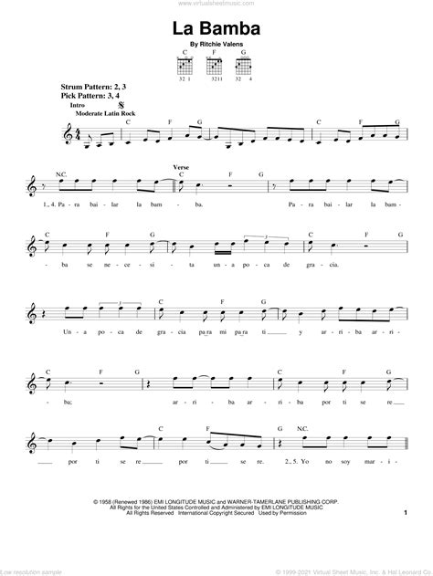 Alles was ihr braucht ist etwas zeit zum stöbern in den verschiedenen bereichen. Lobos - La Bamba sheet music for guitar solo (chords) PDF
