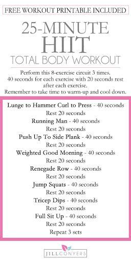 25 Minute Total Body Hiit With Free Workout Download Jill Conyers