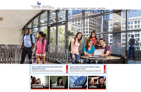 Gsu College Of Arts And Sciences Website On Behance