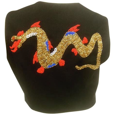 Dolce And Gabbana Exotic Glass Beaded Dragon Vest Size 42 For Sale At