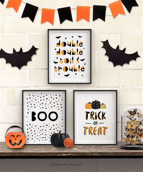 free printable halloween wall art modern prints for your halloween decor