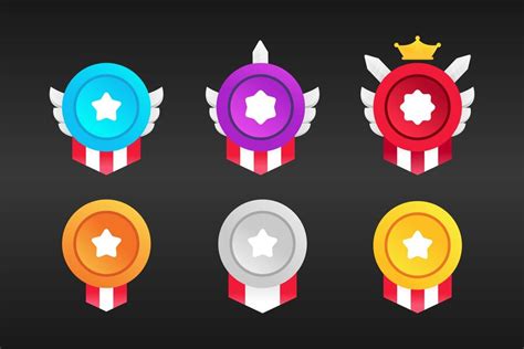 Premium Vector Ui Game Icon Rank Badges Ui Game Design