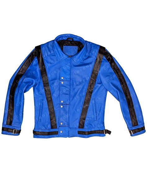Michael Jackson Thriller Blue Leather Jacket Lerenjack