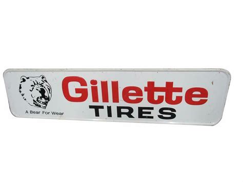 Vintage Large Gillette Tires A Bear For Wear Single Sided E
