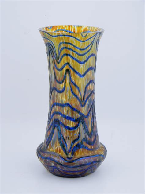 Art Nouveau Kralik Blue On Gold Vase Collectors Weekly