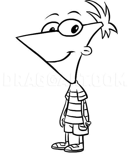 How To Draw Phineas Step By Step Drawing Guide By Dawn Dragoart