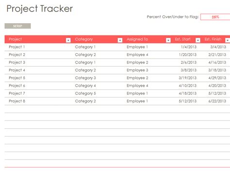 Excel Task Tracker Template Template Business