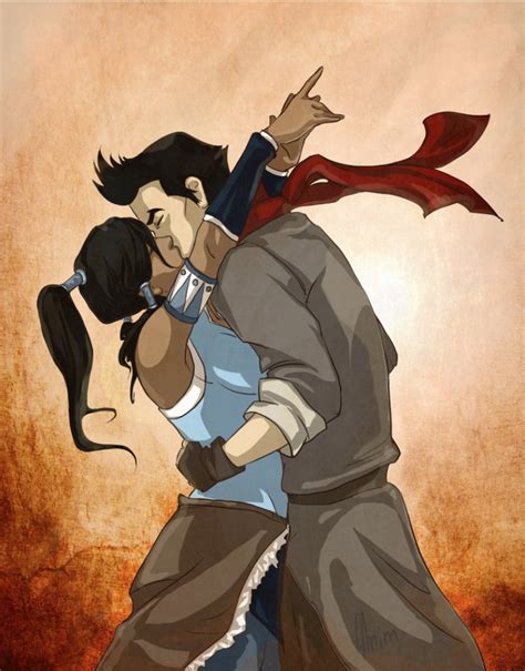 korra and mako s romantic kiss from the legend of korra korra avatar korra avatar cartoon