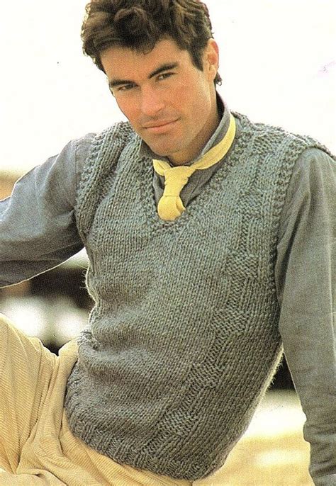 Mens Vest Easy Quick Knitting Pattern Pdf Instant Download From Krohshayandsuch On Etsy