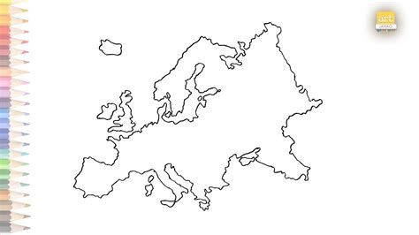 Europe Map Outline How To Draw Europe Map Step By Step Map Drawing