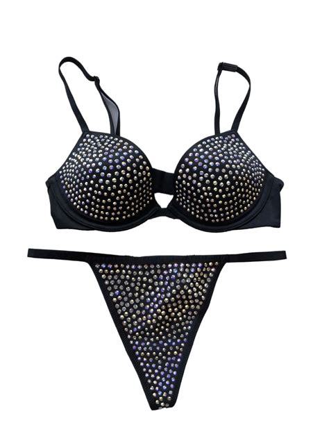Victorias Secret Very Sexy Embellished Low Cut Demi Bra And Panty Set