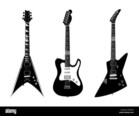 Ilustración Vectorial Verious Guitarras Eléctricas Aisladas De Color