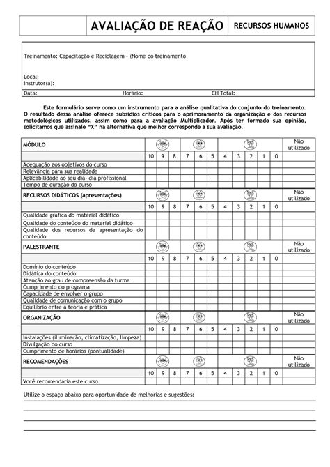 Avaliação De Treinamento Reação