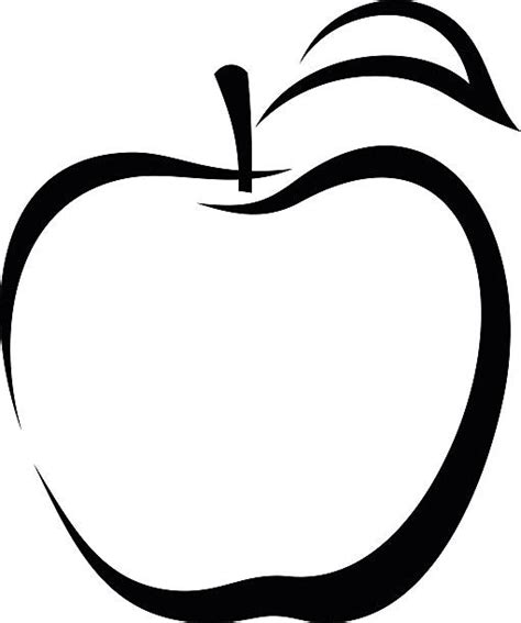Apple Outline Silhouette Illustrations Royalty Free Vector Graphics