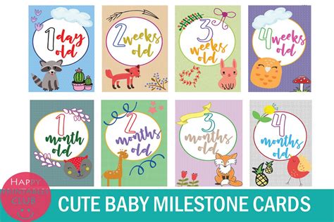 When placing an order week commencing monday 29th of march if your order is due to be dispatched on friday 2nd of. 18 Cute Baby Milestone Cards-Baby Milestone Printables (162950) | Card Making | Design Bundles