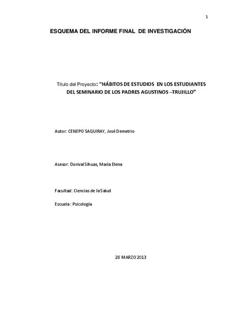 Doc Esquema Del Informe Final De InvestigaciÓn Jose Cenepo