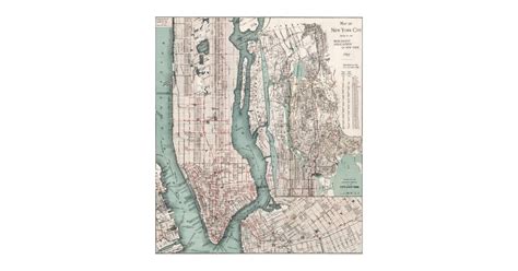 Vintage Map Of New York City 1897 Canvas Print Zazzle