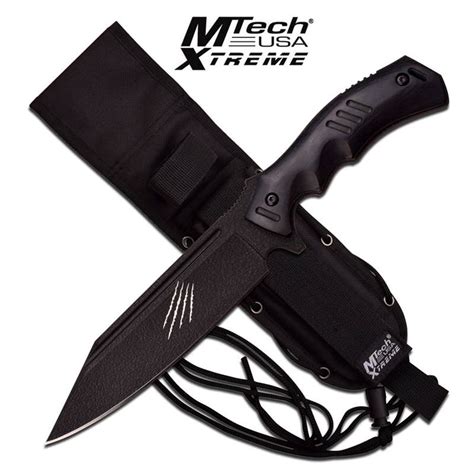 Mtech Usa Xtreme Full Tang Fixed Blade Knife Black Pakka Woo