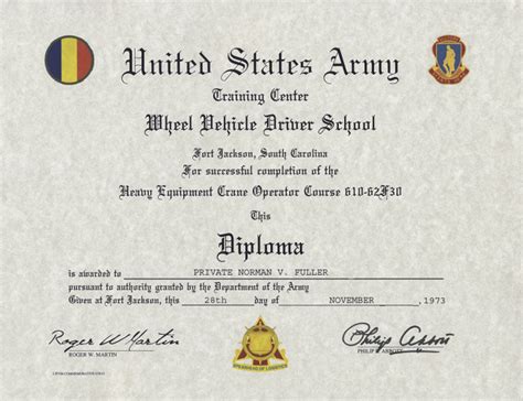 Army Wheel Vehicle Driver Certificate