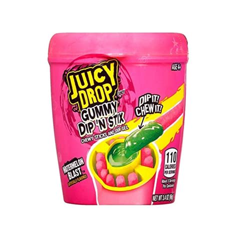 Watermelon Blast Juicy Drop Gummy Dip N Stix Grandpa Joes Candy Candy