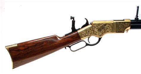 Uberti 1860 44 Wcf Caliber Rifle Beautifully Engraved Henry Rifle