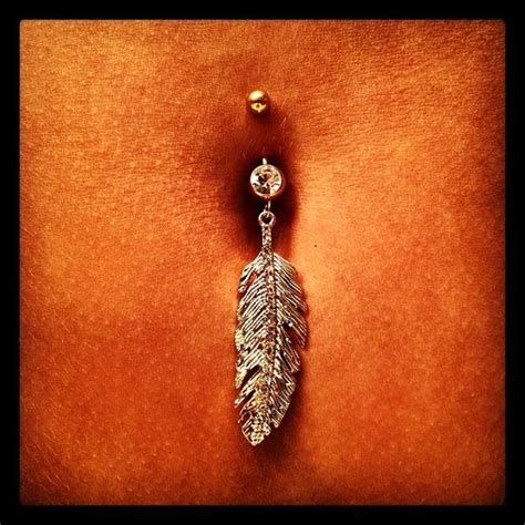 Feather Bellybutton Ring Wish I Still Had Mine Pierced Belly Jewelry Bellybutton Piercings