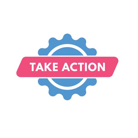 Take Action Text Button Take Action Sign Icon Label Sticker Web