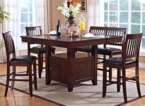 Kaylee Tudor Counter Height Storage Dining Room Set From New Classics