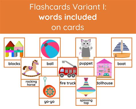 62 Toys Flashcards Printable Flashcards Flashcards For Etsy Uk