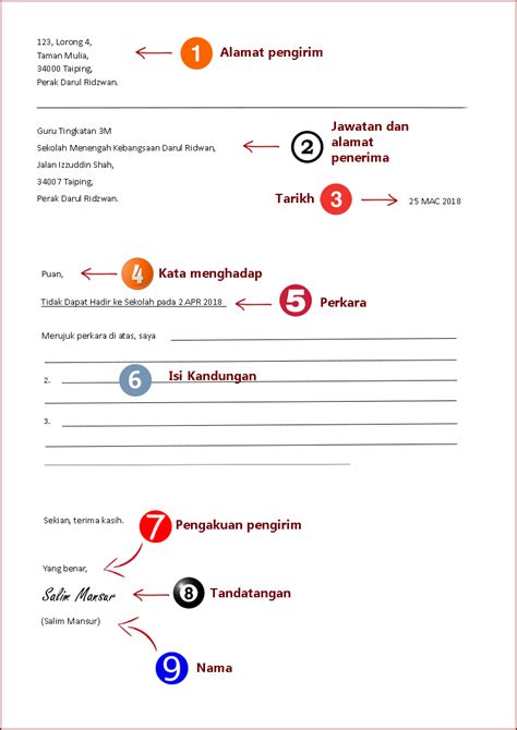 Surat Kiriman Rasmi Tidak Hadir Ke Sekolah Kerana Sembahyang