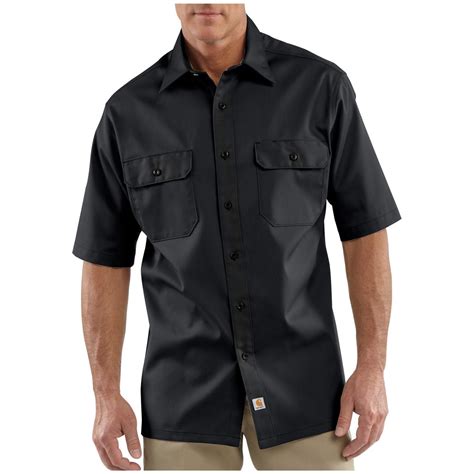 Mens Carhartt® Short Sleeve Twill Work Shirt 227220 Shirts At