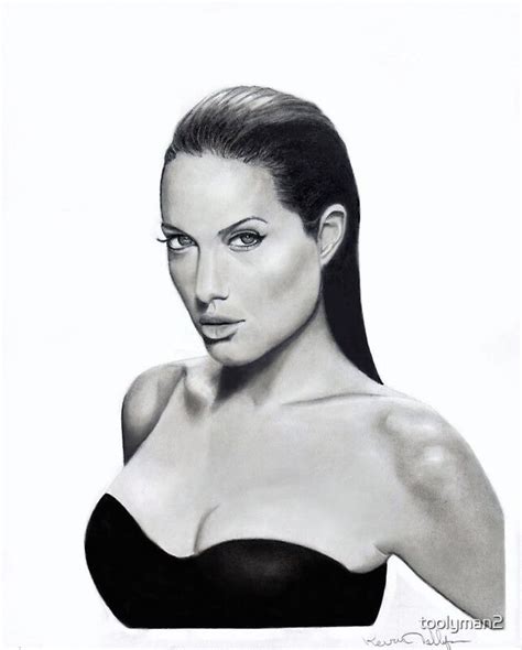 Angelina Jolie Pencil Drawing By Toolyman2 Redbubble