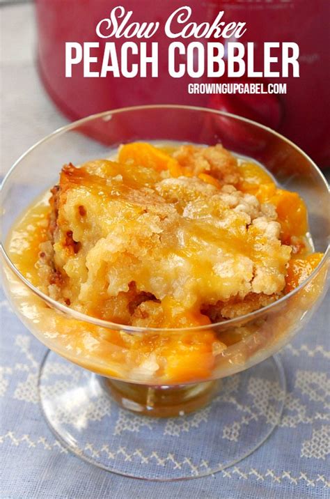 A great family dessert and can easily be doubled or tripled to tips for making this peach cobbler with canned peaches. Slow Cooker Peach Cobbler