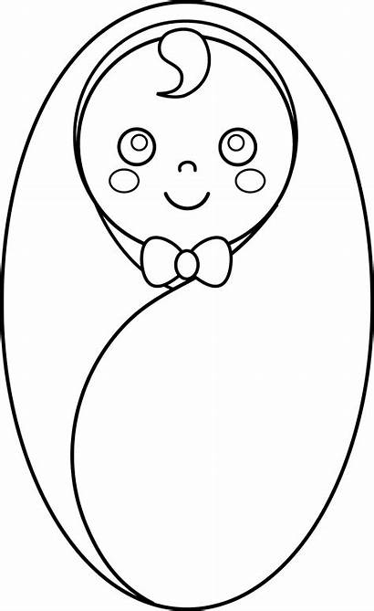 Blanket Swaddled Clipart Line Drawing Clip Wrapped