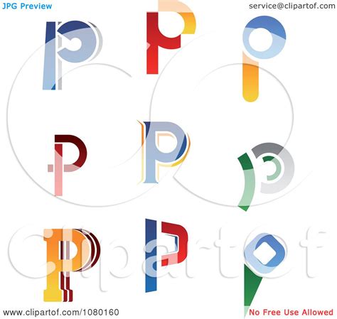 Clipart Abstract Letter P Logos Royalty Free Vector