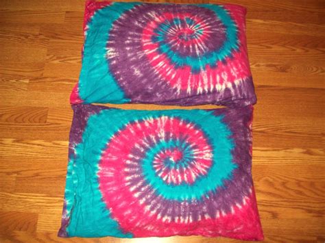 2 Tie Dye Pillow Cases Set Of 2 Cotton Candy Tie Dye Etsy