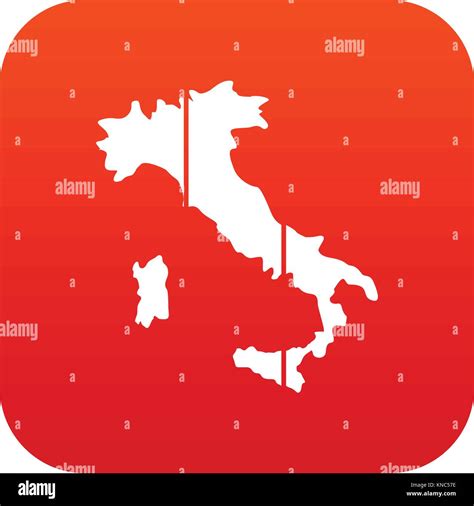 Mappa Di Italia Icona Rossa Digitale Immagine E Vettoriale Alamy