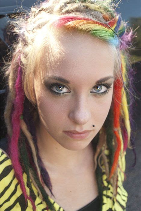 Bright Dreadlocks And Rainbow Bangs Dreadstop Rainbow Hair