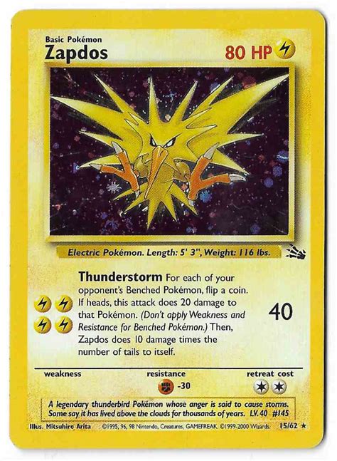 Maybe you would like to learn more about one of these? 2000 Pokemon Card Zapdos Fossil Holo Rare #15/62 on Kronozio