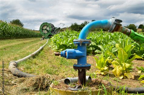 Agricultural Irrigation System With A Well Of Water For The