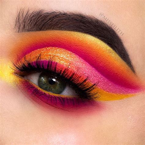 Neon Orange Obsessions Hudabeauty 😍 Orange Yellow And Pink Eye Shadow