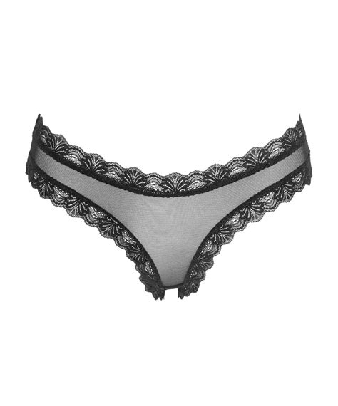 Cottelli Lingerie Black Sheer Mesh Panties With Lacing Sexystyleeu