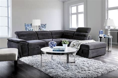 Whether you're hosting a watch party for the big game or just settling in with a good movie, a sectional sofa is the ideal place to relax and unwind. Felicity Sectional Sofa CM6521GY in Dark Gray Chenille