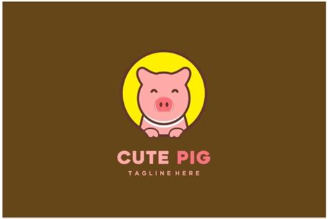 Pig Head Cute Pig Logo Design Icon Graphic By Sore88 · Creative Fabrica
