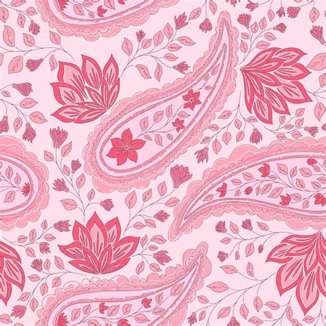 Premium Vector Beautiful Pink Paisley Overall Pattern And Background