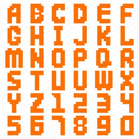 Alphabet Abstract Pixel Vector Decorative Illustrations Creative Market