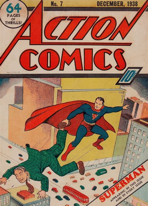 1938 Action Comics 7 Superman Comic Book Cover Print Comic Etsy